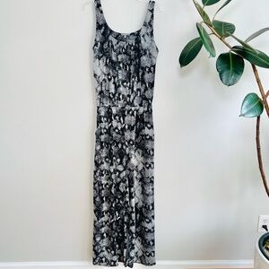 Neiman Marcus sleeveless snake print jumpsuit